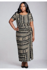 The Aztec Print Wrap Dress*