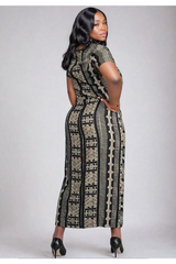 The Aztec Print Wrap Dress*