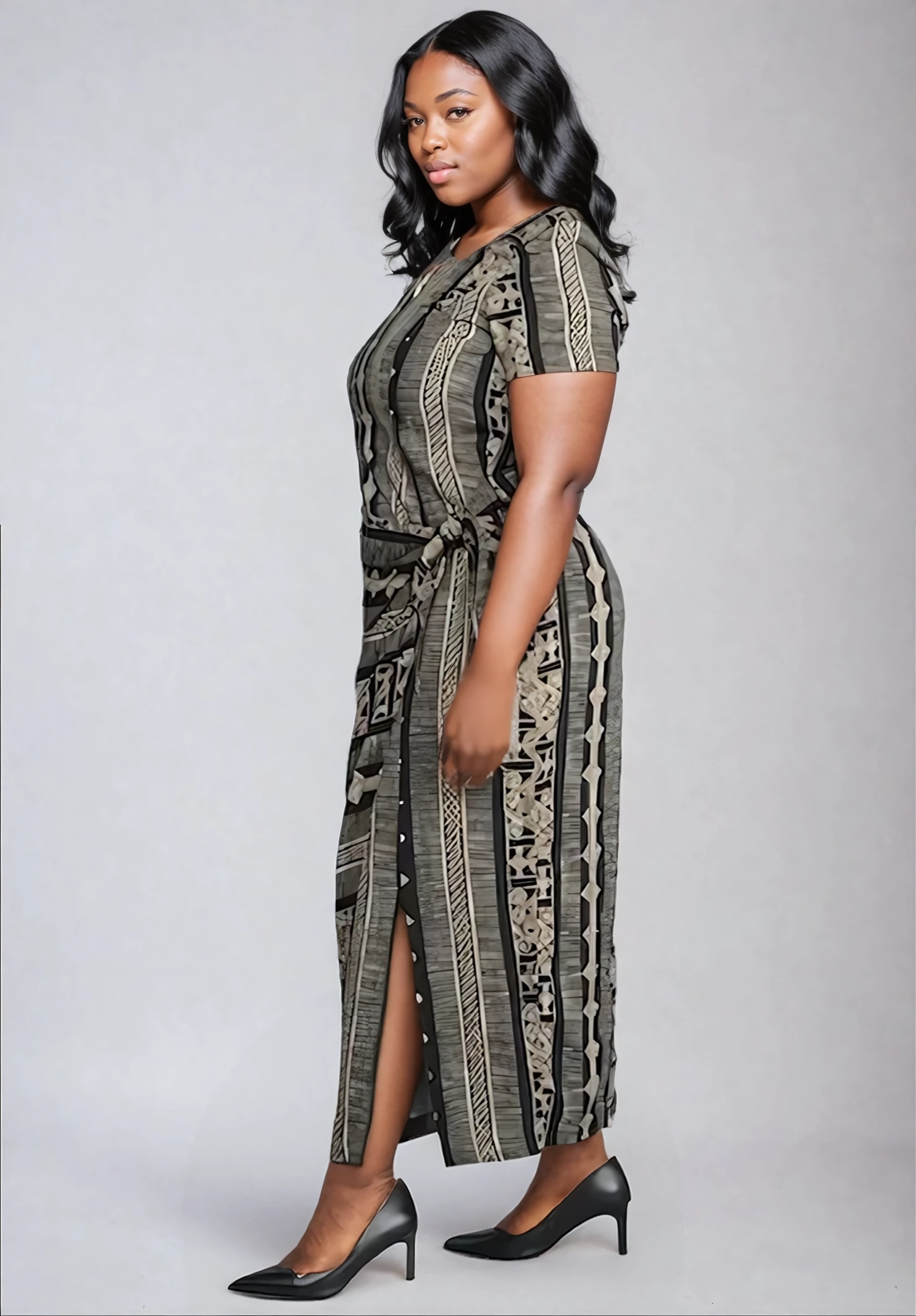 The Aztec Print Wrap Dress*