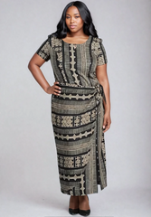 The Aztec Print Wrap Dress*