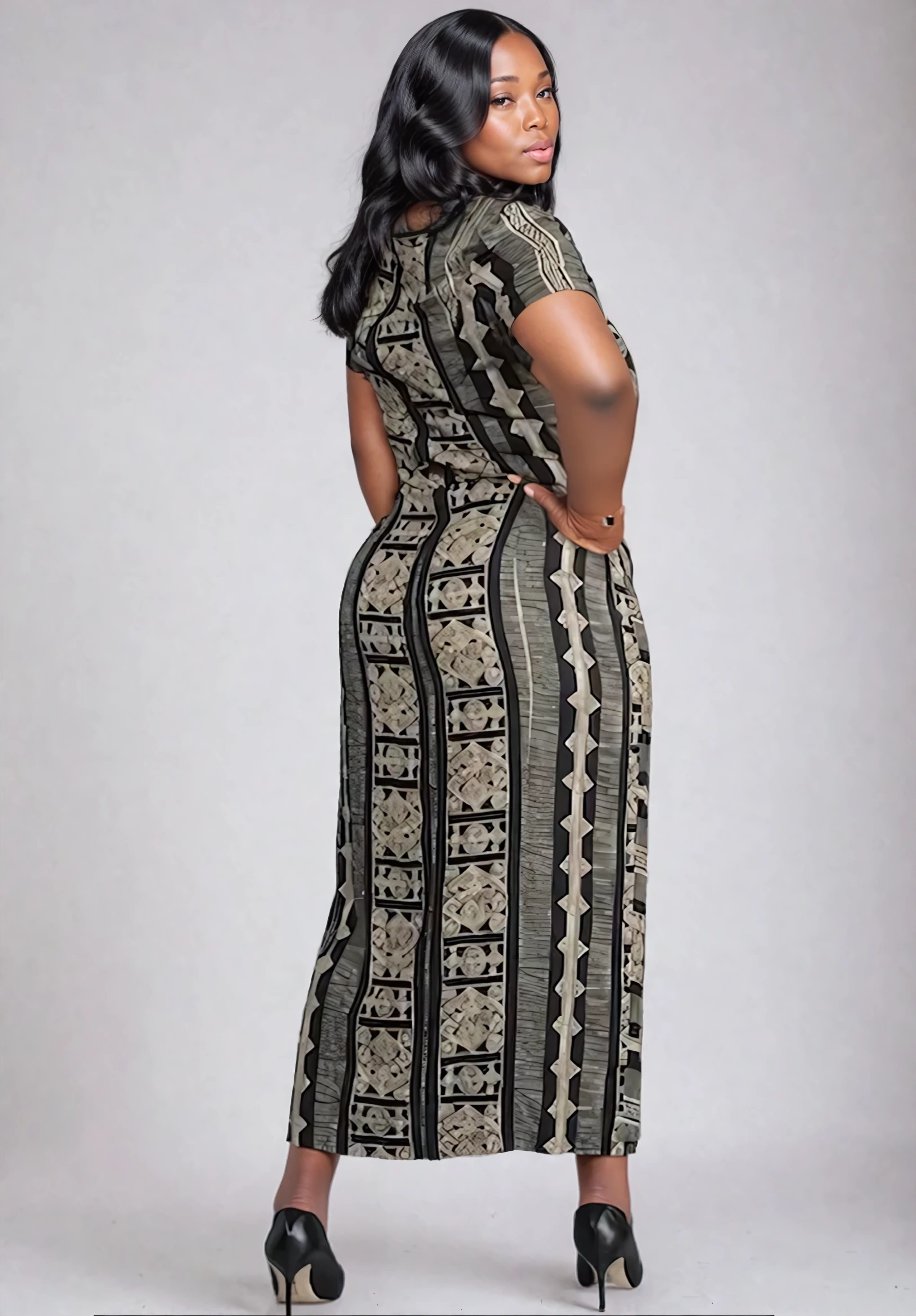 The Aztec Print Wrap Dress*