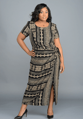 Aztec Print Wrap Dress