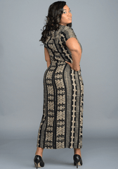 Aztec Print Wrap Dress