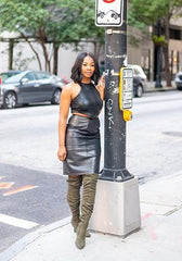The Textured Leather Skirt