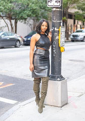 The Textured Leather Skirt
